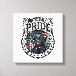 Patriotisk spökpatriot skräckmonster patriot 4 canvastryck