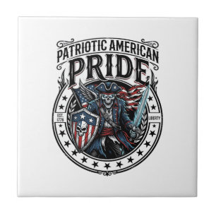Patriotisk spökpatriot skräckmonster patriot 4 kakelplatta