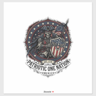 Patriotisk spökpatriot skräckmonster patriot 4 klistermärken