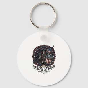 Patriotisk spökpatriot skräckmonster patriot 4 nyckelring