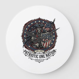 Patriotisk spökpatriot skräckmonster patriot 4 stor klocka
