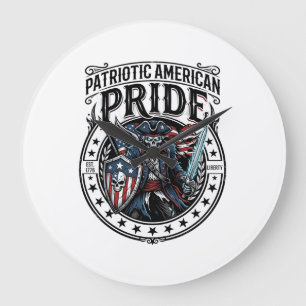 Patriotisk spökpatriot skräckmonster patriot 4 stor klocka