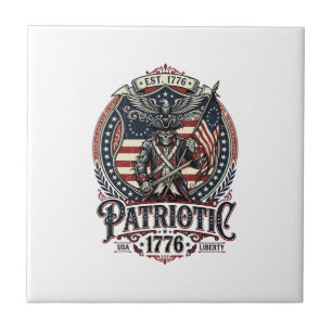 Patriotisk spökpatriot skräckmonster patriot I Kakelplatta