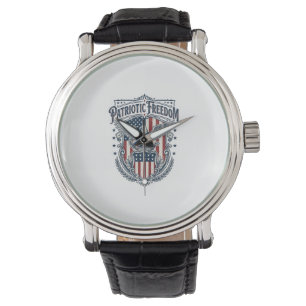 Patriotisk Stad Stolt Serie Vektorgrafisk T-Shirt Armbandsur