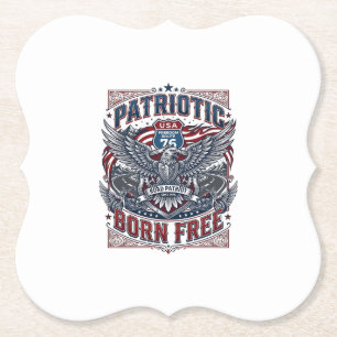Patriotisk stålvägs väktare Biker Road Freedom P Underlägg Papper