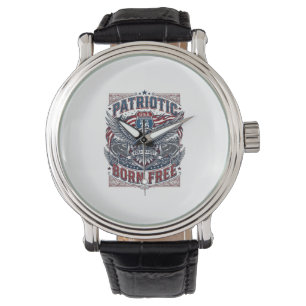 Patriotisk stålvägs väktare Biker Road Frihet P Armbandsur
