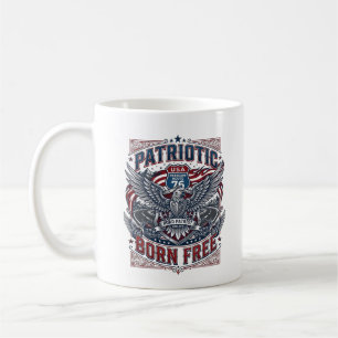 Patriotisk stålvägs väktare Biker Road Frihet P Kaffemugg