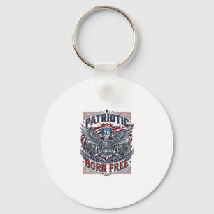 Patriotisk stålvägs väktare Biker Road Frihet P Nyckelring