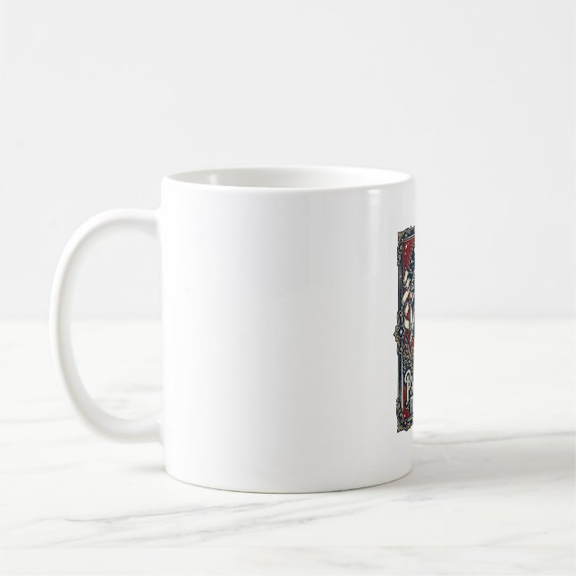 Patriotisk Stargazer Vector Grafik T-shirt Kaffemugg (Vänster)