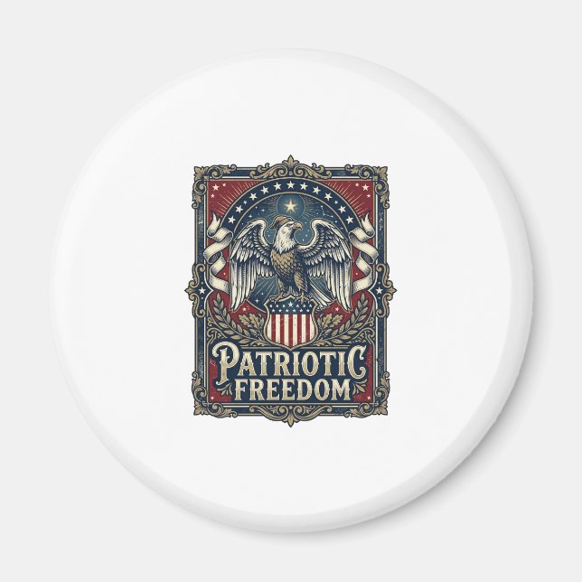 Patriotisk Stargazer Vector Grafik T-shirt Magnet (Framsidan)