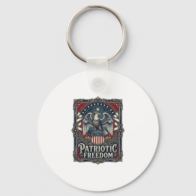 Patriotisk Stargazer Vector Grafik T-shirt Nyckelring (Framsida)