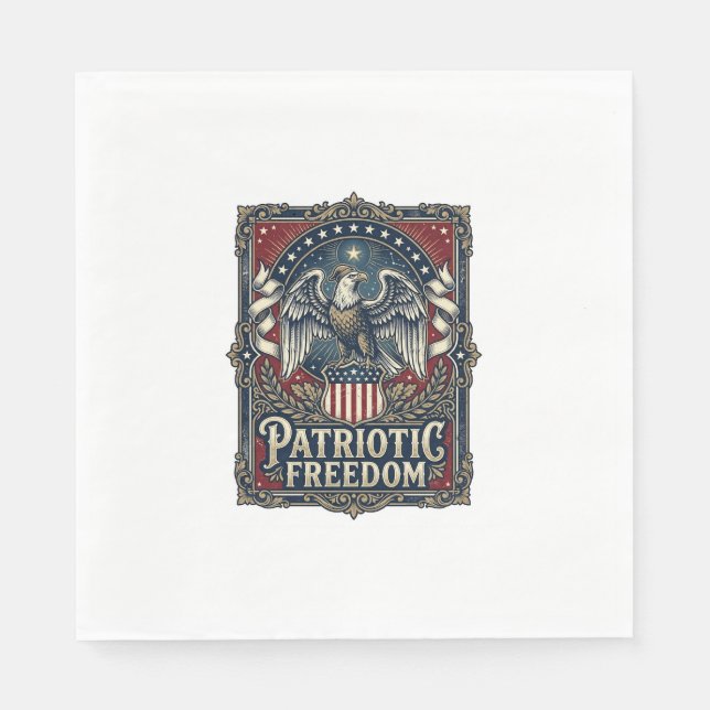 Patriotisk Stargazer Vector Grafik T-shirt Pappersservett (Framsidan)