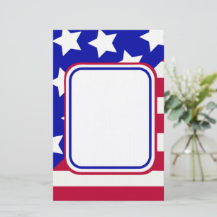 patriotisk Stars och stripes ram Brevpapper