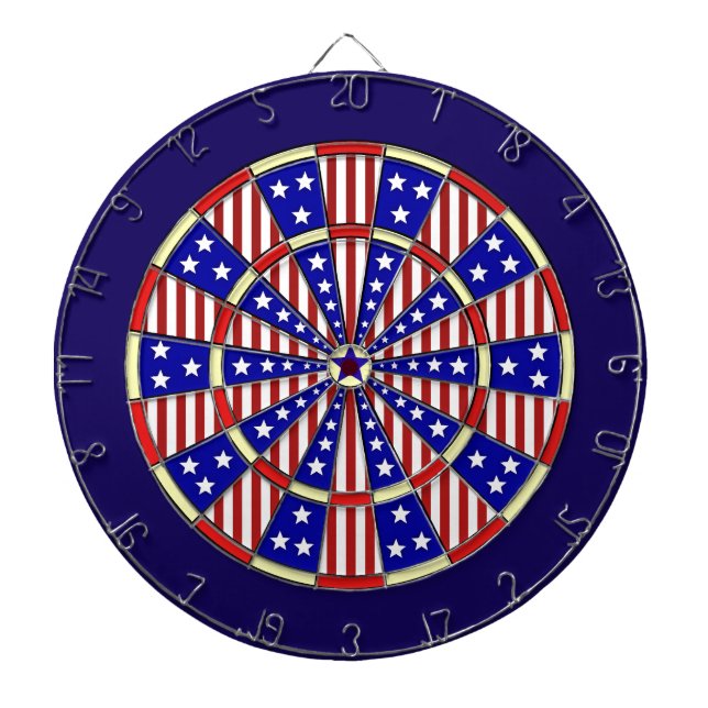 Patriotisk stars och stripesamerikanska flaggan piltavla (Framsidan)