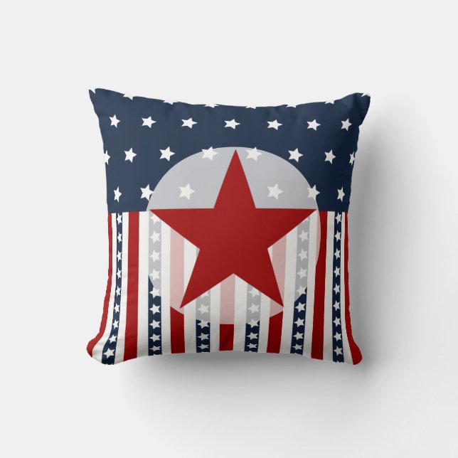 Patriotisk stars och stripesamerikanska kudde (Framsida)