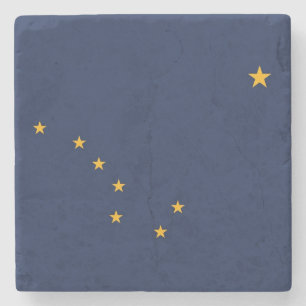 Patriotisk sten underlägg med Flagga Alaska