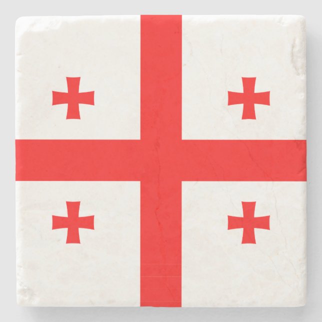 Patriotisk sten underlägg med Flagga i Georgien (Framsidan)