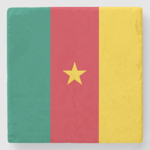 Patriotisk sten underlägg med Flagga Kamerun
