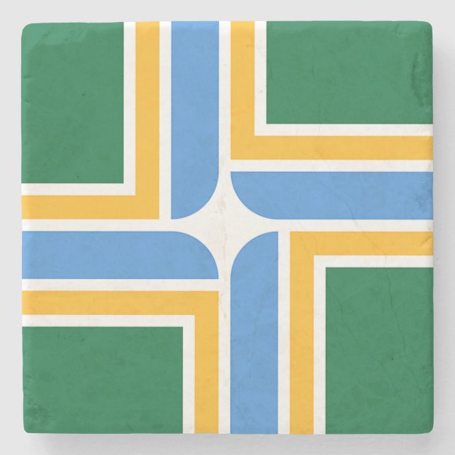 Patriotisk sten underlägg med Flagga Portland (Framsidan)