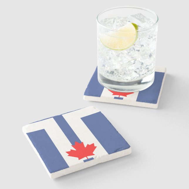 Patriotisk stentallrik med Torontos flagga Stenunderlägg (Sidan)