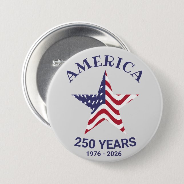 Patriotisk stjärna 250 år knapp Amerikansk flagga (Framsida & baksida)