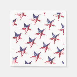 Patriotisk stjärna Amerikansk flagga Patriotiska s Pappersservett