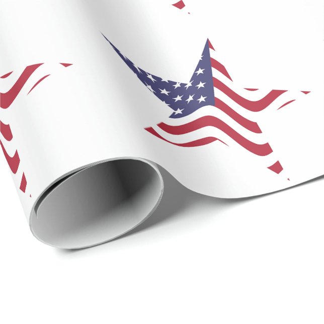 Patriotisk stjärna amerikansk flaggpapper presentpapper (Rullad Hörn)