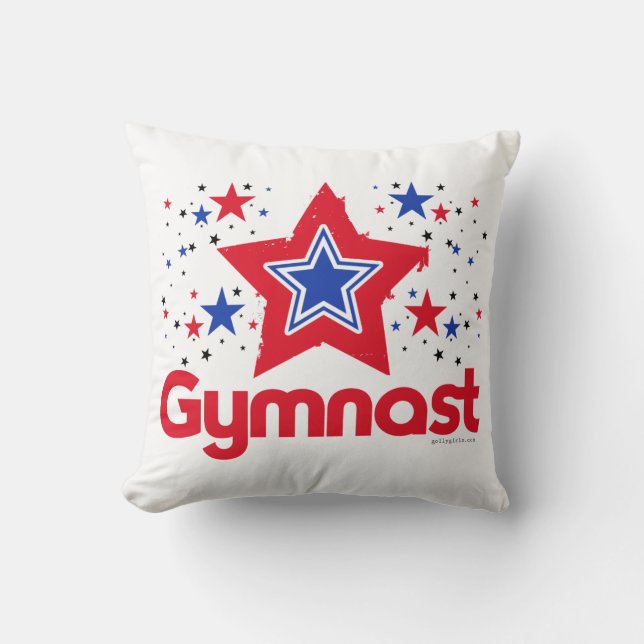 Patriotisk stjärnagymnastik av Golly flickor Kudde (Framsida)
