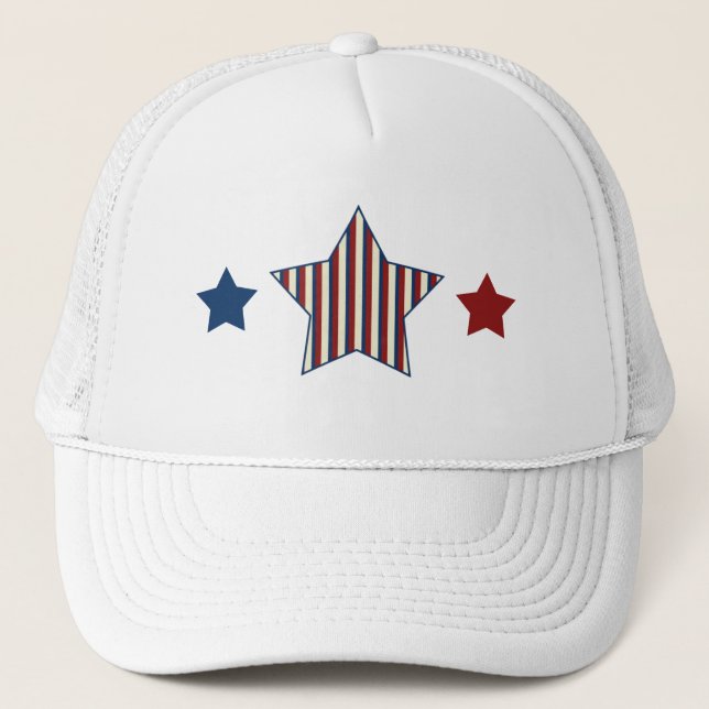 Patriotisk stjärnmössa truckerkeps (Framsida)