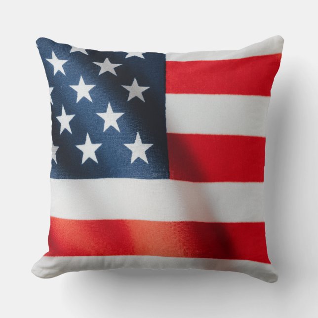 Patriotisk stjärnor & stripes kastkudde – USA Kudde (Framsida)