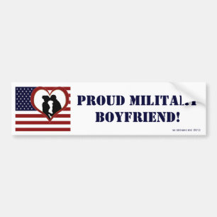 Patriotisk Stolt Militärpojkvän Buksticker Bildekal