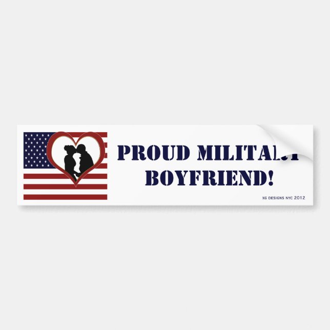 Patriotisk Stolt Militärpojkvän Buksticker Bildekal (Framsidan)