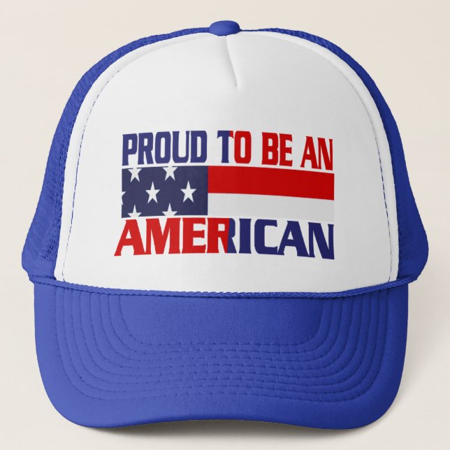 Patriotisk Stolt över att vara amerikan - Hatt Truckerkeps (Framsida)