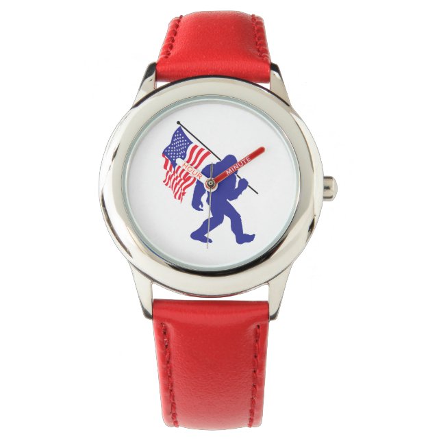 Patriotisk Stor Fot Armbandsur (Framsida)