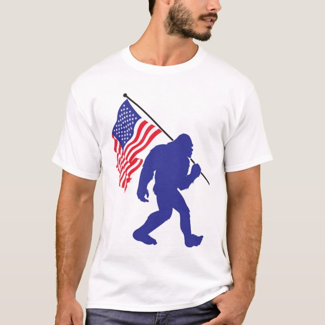 Patriotisk Stor Fot T Shirt (Framsida)