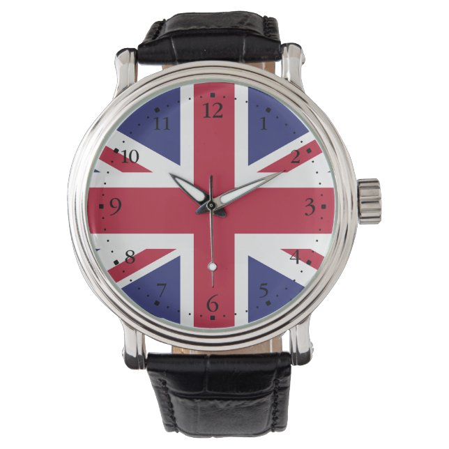 Patriotisk Storbritannien-flagga Armbandsur (Framsida)