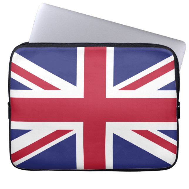 Patriotisk Storbritannien-flagga Laptop Sleeve (Framsidan)