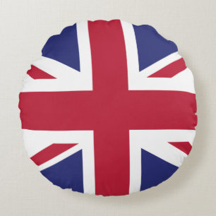 Patriotisk Storbritannien-flagga Rund Kudde