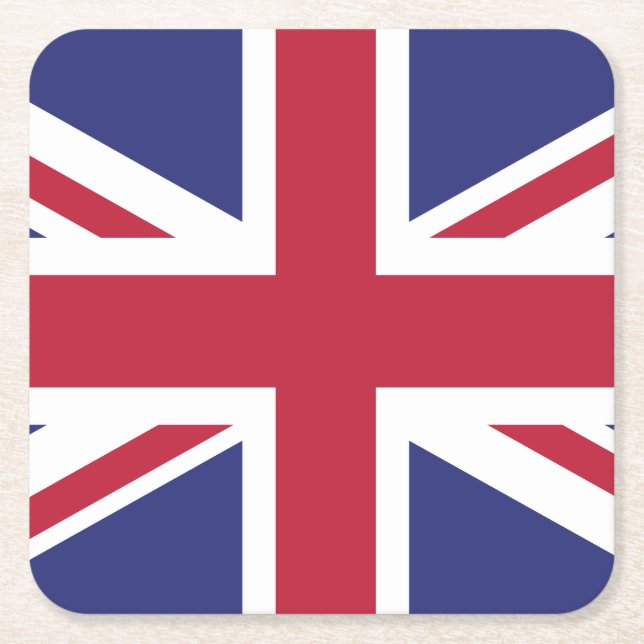 Patriotisk Storbritannien-flagga Underlägg Papper Kvadrat (Framsidan)