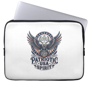 Patriotisk stridshök Patriotisk örn & hök Ameri Laptop Fodral