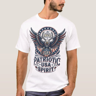 Patriotisk stridshök Patriotisk örn & hök Ameri T Shirt