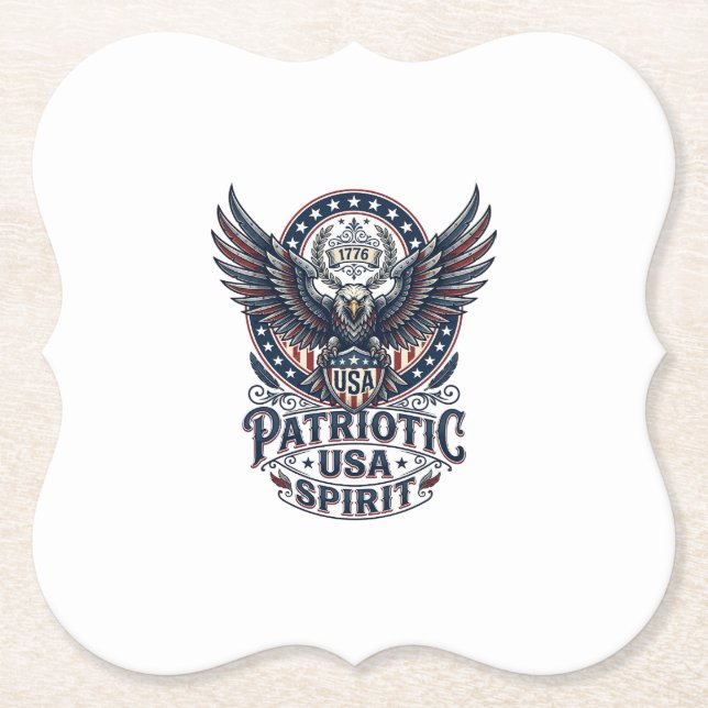 Patriotisk stridshök Patriotisk örn & hök Ameri Underlägg Papper (Framsida)