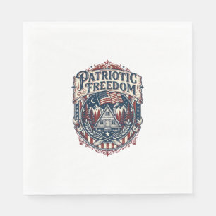 Patriotisk stuga helg Vector Grafik T-shirt_1 Pappersservett