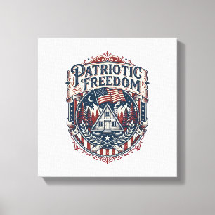 Patriotisk stuga helg vektor grafik t-shirt_1 canvastryck