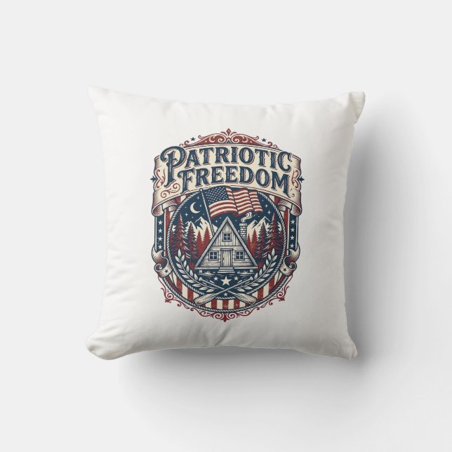 Patriotisk stughelg Vector Graphic T-shirt_1 Kudde (Framsida)