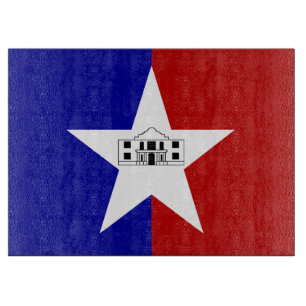 Patriotisk styckningsstyrelse med Flagga av San An