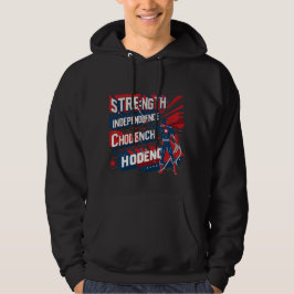 Patriotisk styrka och självständighet Graphic Mana Hoodie
