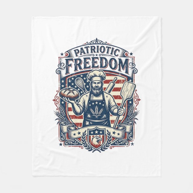 Patriotisk surdegsbagare fleecefilt (Framsidan)