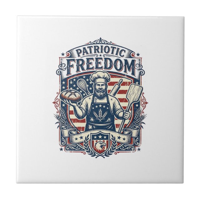 Patriotisk surdegsbagare kakelplatta (Framsidan)