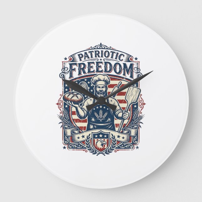 Patriotisk surdegsbagare stor klocka (Framsida)